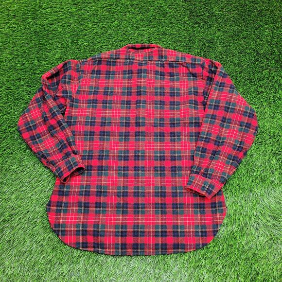 Vintage Pendleton Flannel Plaid Button Shirt Large 22x28 Wool - Picture 2 of 11